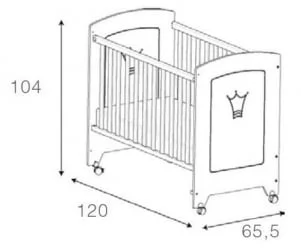 Кровать Микуна Валентина 120кс60 Вхите / Micuna Valentina 120x60 White