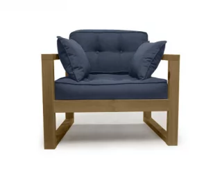 Диван одноместный ДЕмоку Д-1 небесно-голубой_холодный серый / DEmoku