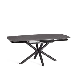 Стол обеденный Винстон/Винстон столешница керамика (матовая) /опоры металл, темно-серый/черный, (120+30+30)кс80кс75 см / Winston/Винстон (120+30+30)x80x75