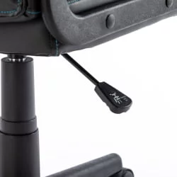 Кресло компьютерное БРАБИКС Стрипе ГМ-202 экокожа Черный-голубой / BRABIX Stripe GM-202