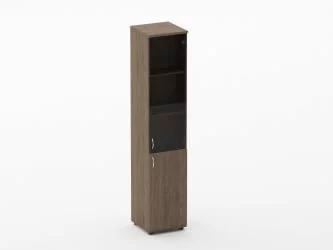 Шкаф высокий со стеклом Твин 16.16.13Пр Дуб Верцаска / Twin