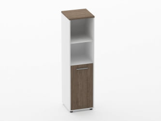 Шкаф 3 узкий 2 полки открытые, 2 полки закрытые Дека 10.16.11Л Дуб Верцаска/Белый / Deka