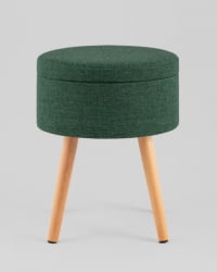 Пуф с ящиком Сторе Воодй рогожка темно-зеленая / Store Woody