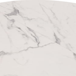 Раздвижной стол МАНЗАНА ЛДСП/ХПЛ/металл, 100 х 100+30 х 75 см, Мрамор светлый/белый / MANZANA ЛДСП/HPL/металл,