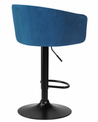Стул барный ДОБРИН ДЭРCЙ БЛАCК (синий велюр (1922-20)) / DOBRIN DARCY BLACK