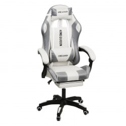 Кресло 1208, замша, цвет бело-серый с массажем, арт 1208-Вхите-Грей / 1208-White-Grey