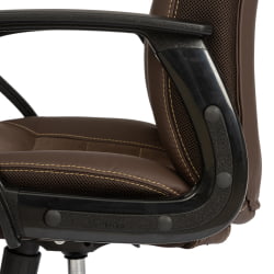 Кресло ИНТЕР (24) кож/зам/флок/ткань, коричневый, 36-36/6/ТВ-24 / INTER 36-36/6/TW-24