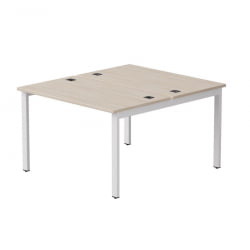 Бенч-система на 2 места на металлокаркасе, опоры 90 гр Еверпроф ЕВО 254С018 Дуб Соната Белый / Everprof EVO 254S018