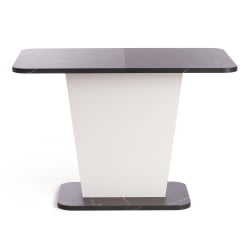 Обеденный стол ГЕНТ ЛДСП, 110-145кс68,6кс75,5 см, Мрамор Блэк Роял/Белый / GENT 110-145x68,6x75,5