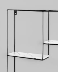 Полка Скуаре черная Черный мрамор / Square