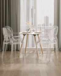 Стол круглый Рокки Нев Д=80 белый / New D=80