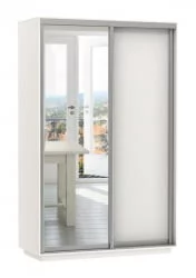 Шкаф-купе двухдверный Экспресс Дуо Медиум 1200х2400х Белый снег / 1200х2400h