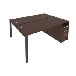 Рабочая станция с опорной тумбой Метал Сйстем Б.РС-СТП-2.3 Венге/Антрацит / Metal System