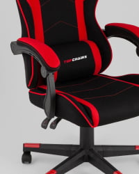 Кресло спортивное ТопЧаирс Шадов ткань черно-красный / TopChairs Shadow