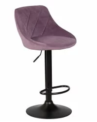 Стул барный ДОБРИН ЛОГАН БЛАCК Пудрово-сиреневый велюр МДЖ9-52 / DOBRIN LOGAN BLACK MJ9-52