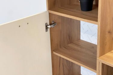 Шкаф комбинированный Моди МГМ-01 дуб крафт золотой/белое дерево / MGM-01