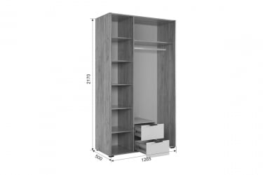 Шкаф трехдверный Адам МСА-04 дуб крафт золотой/белое дерево / MSA-04