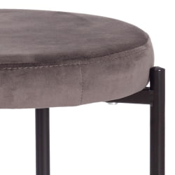 Табуретка РЕВО (мод. 7034) ткань/металл, 44 х 44 х 47 см, темно-серый баркхат 14/черный / REVO (mod. barkhat