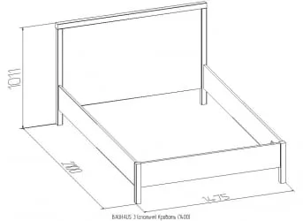 Кровать (1400) БАУХАУС 3 Дуб Сонома/Орех шоколадный(спальня) / BAUHAUS