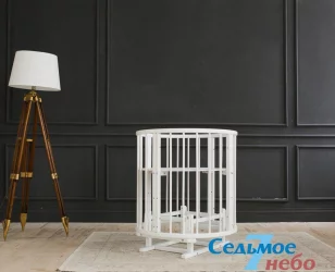 Детская кровать-манеж Меррй Хаппй 01 Белая / Merry Happy