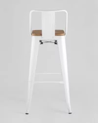 Стул барный Толикс Воод 75.5  со спинкой Белый / Tolix Wood
