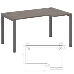 Стол эргономичный правый на металлоопорах Нев Лине НЛН36322734 Дуб шамони темный / New Line NLN36322734