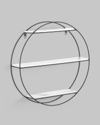 Полка Луна черная Белый мрамор / Luna