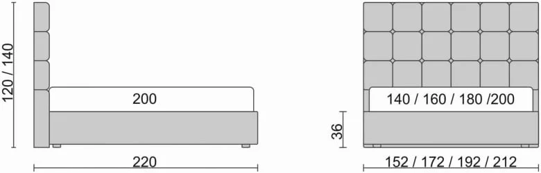 Кровать с мягким изголовьем Коричневый_68178