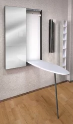 Шкаф со встроенной гладильной доской Ирон Слим (левый, купе) Венге / Iron Slim