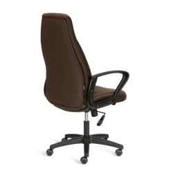 Кресло ИНТЕР (24) кож/зам/флок/ткань, коричневый, 36-36/6/ТВ-24 / INTER 36-36/6/TW-24