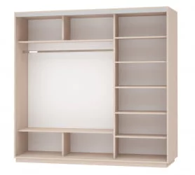 Шкаф-купе трехдверный Экспресс Трио Элемент 2400х2400х Дуб молочный / 2400х2400h