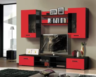 Набор мебели для гостиной Грация 1.4 МДФ матовый Венге/Красный
