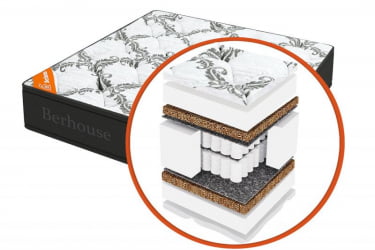 Матрас МЕГА МУЛТ кокос ППУ 20 МултиПоcкет Грай Нигхт (Берхоусе) Размер: 2000х1950 мм / MEGA MULT MultiPocket Gray Night (Berhouse)