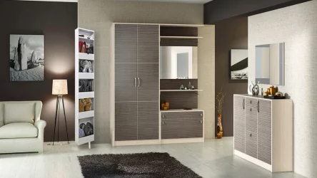 Поворотный зеркальный шкаф Лупо Белый / Lupo