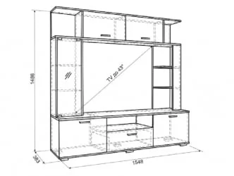 Мини-стенка Ника Дуб Сонома Венге