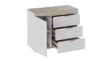 Комод в гостиную тип 1 Дуб Сонома/Белый Ясень