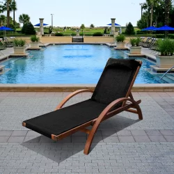 Шезлонг-лежак Мальта АФМ-512А Блаcк / AFM-512A Black