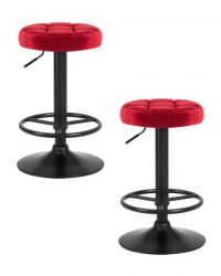 Табурет барный ДОБРИН БРУНО БЛАCК (бордо велюр (МДЖ9-43)) 2 шт / DOBRIN BRUNO BLACK (MJ9-43))