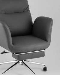 Кресло руководителя ТопЧаирс Солид NC с оттоманкой серый / TopChairs Solid