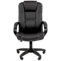 Кресло офисное CХАИРМАН 600 ЛТ (ЛТ) экокожа Черный / CHAIRMAN (LT)