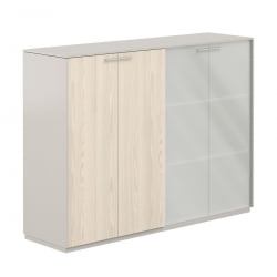 Шкаф средний двойной Атлас НЗ-0305+НЗ-0335.ГС.ЙН.ГЛМ Серый камень Ясень Наварра / Atlas NZ-0305+NZ-0335.GS.YN.GLM