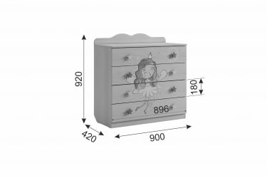 Комод Чудо МДВ-06 Белый рамух / MDW-06