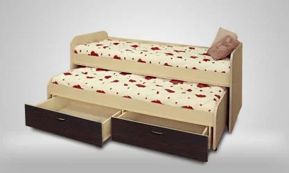 Кровать 2х ярусная с ящиками Антошка Дуб молочный/Венге