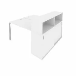Рабочая станция с опорным шкафом-купе Метал Сйстем Б.РС-СШК-2.2 Белый/Серый / Metal System
