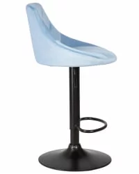Стул барный ДОБРИН ЛОГАН БЛАCК Ппудрово-голубой велюр МДЖ9-74 / DOBRIN LOGAN BLACK MJ9-74