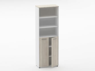 Шкаф 5 широкий верх открытый, низ закрытый Дека 10.23.131 Дуб Сантана светлый/Белый / Deka