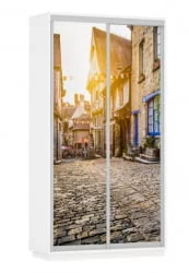 Шкаф-купе двухдверный Экспресс Дуо 1200х2400х Улица/Белый снег / 1200х2400h