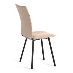 Стул обеденный Ла Роуссе велюр, бежевый/черный, 7, 49х50х93 / La Rousse