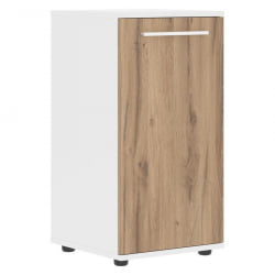 Шкаф колонка с глухой малой дверью ЕДИС ЕЛCС 42.1 Дуб Денвер светлый Белый Белый / EDIS ELCS