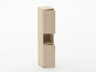 Шкаф высокий закрытый с нишей Глассй 6.19.11Л Дуб молочный / Glassy